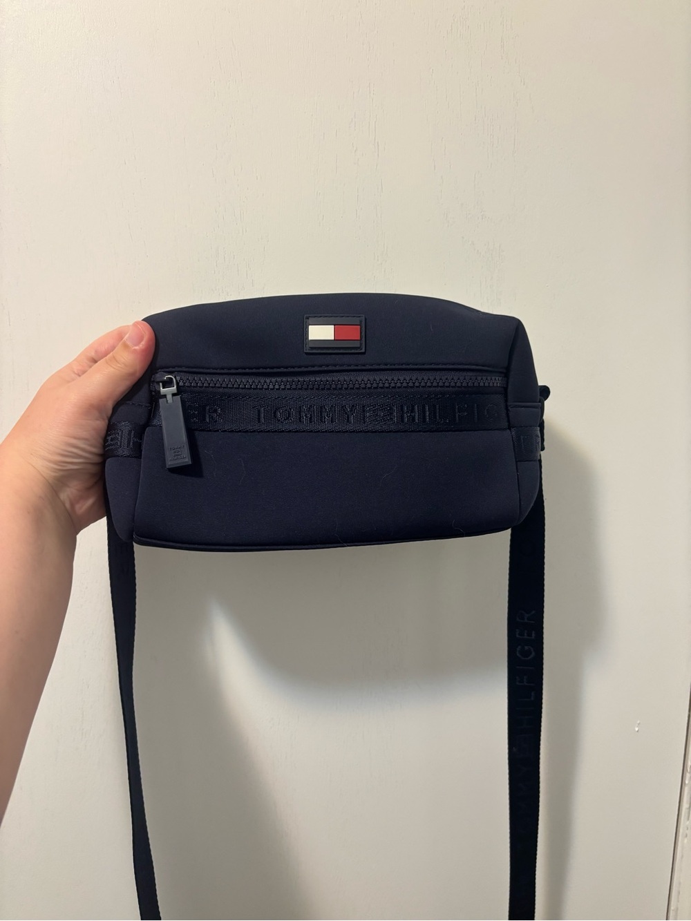 Tommy Hilfiger Navy and Red Logo Belt Bag